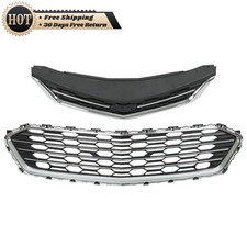Silscvtt Upper Front Grill Chrome Plastic Pair For Chevrolet Cruze Sedan 2016-18 Silscvtt Upper Front Grill Chrome Plastic Pair For Chevrolet Cruze Sedan 2016-18