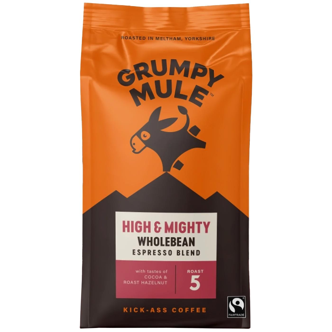 Grumpy Mule High and Mighty Espresso Blend Whole Coffee Beans with Notes of Cocoa and Roast Hazelnut 1kg - Image 2