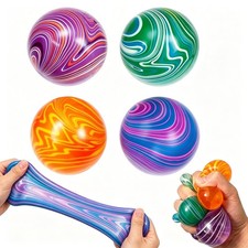 4 Pack Slow Rise Stress Balls Squishy Fidget Toys Anxiety Relief Kids Adults
