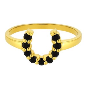 Authentic 18K Gold Plated Horseshoe Ring – Lucky Gemstone Good Luck Jewelry TGR1055