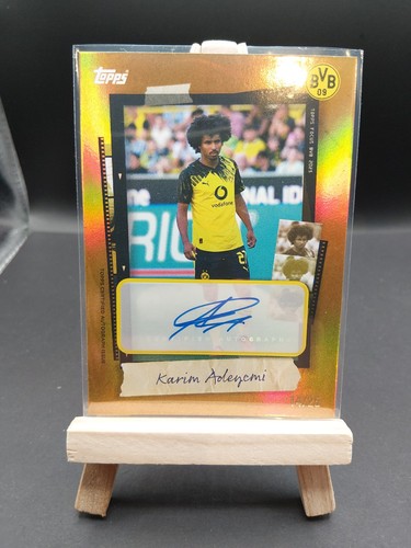 Karim Adeyemi Topps Borussia Dortmund 14/25 Auto Gold Focus