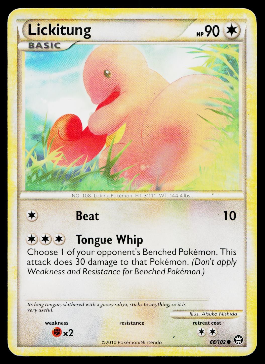 Lickitung 66/102 Common HGSS Triumphant Pokemon Heavily Played