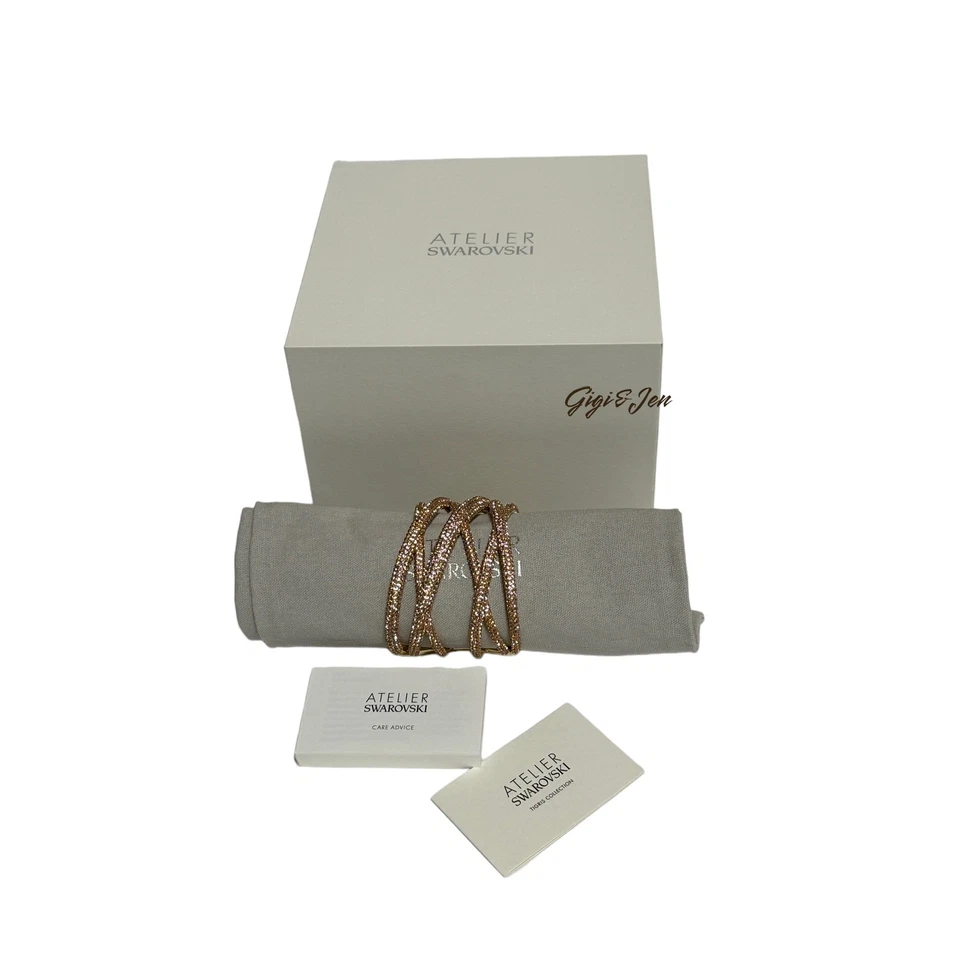 Swarovski Atelier Tigris Manschette Rosa, Vergoldet Material Neu