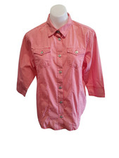 Vintage Gingham Western Prairie Blouse PL Red White Check Cottagecore Cowgirl