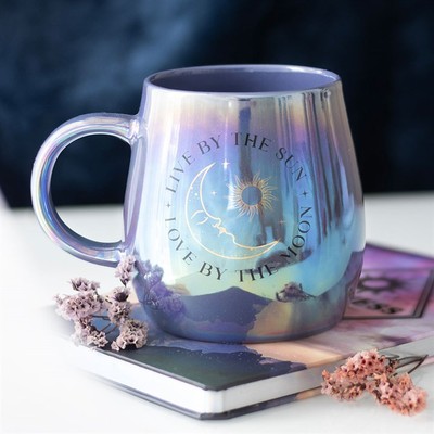 Live by the Sun Love by the Moon irisierende Tasse