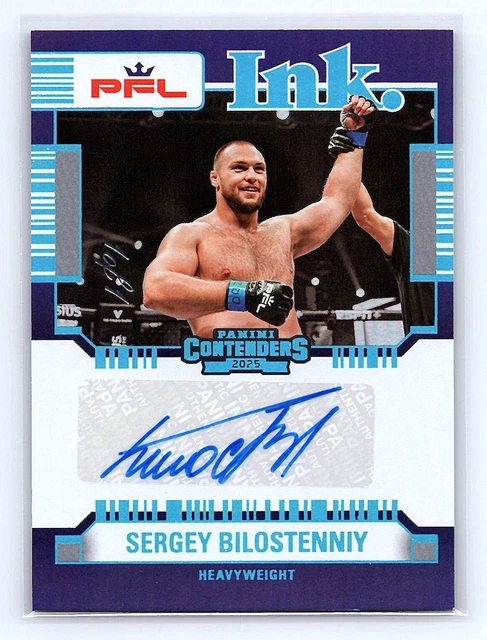 Sergey Bilostenniy 2025 Panini Contenders PFL Ink Auto Holo Platinum 1/1 *bt