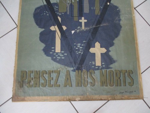 DV10108 AFFICHE MOUVEMENT LIBERATION NATIONALE HOMMAGE MORTS 1944 MAUVAIS ETAT - Imagen 3 de 9