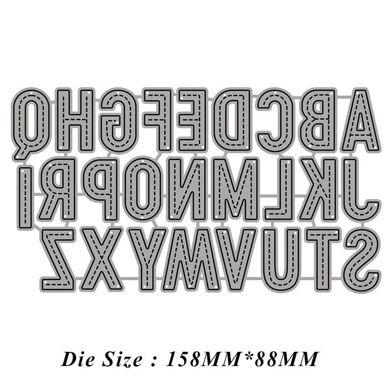 Troqueles de corte de metal puntadas alfabeto hágalo usted mismo álbum de recortes estampado plantillas manualidades Foto 4 de 4