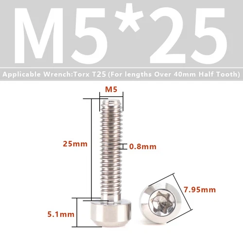 M4M5M6M8M10 Titanium Bolts Taper Cone Socket Head Motorcycle Modification Screws - Picture 178 of 205