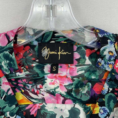 Yumi Kim Silk Long Sleeve Floral Print Blouse Top Womens Small Long Sleeve AOP - Picture 2 of 17