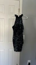 Sequin Embellished Halter Mini Dress Size M NWT