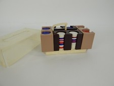 Vintage Dennison's Poker Chip Playing Card Caddy Cardboard Chips Made in USA