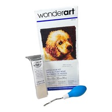 Wonderart Puppy Love Latch Hook Kit 12" Plus Latch Hook & Rug Binding New 426132