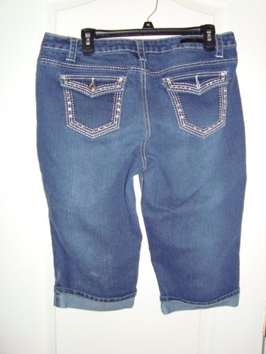 Baccini Cropped Women's Size 12 Capri Denim Blue Jeans Flap Pockets - Bild 3 von 5
