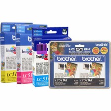 Brother MFC-230C Ink Cartridge Set LC51 - 2pcs Black with 1 of each Color