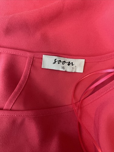 Womens Matalan Uk 16 Pink 3/4 Slit Sleeve Round Neck Relax Fit Shirt Blouse Top - Picture 5 of 7
