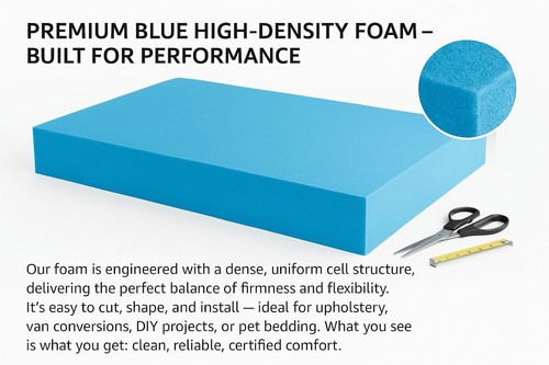 HIGH-DENSITY UPHOLSTERY FOAM SHEET- CUT TO ANY SIZE- FOR CUSHIONS, SOFAS, & BEDS - Picture 4 of 7