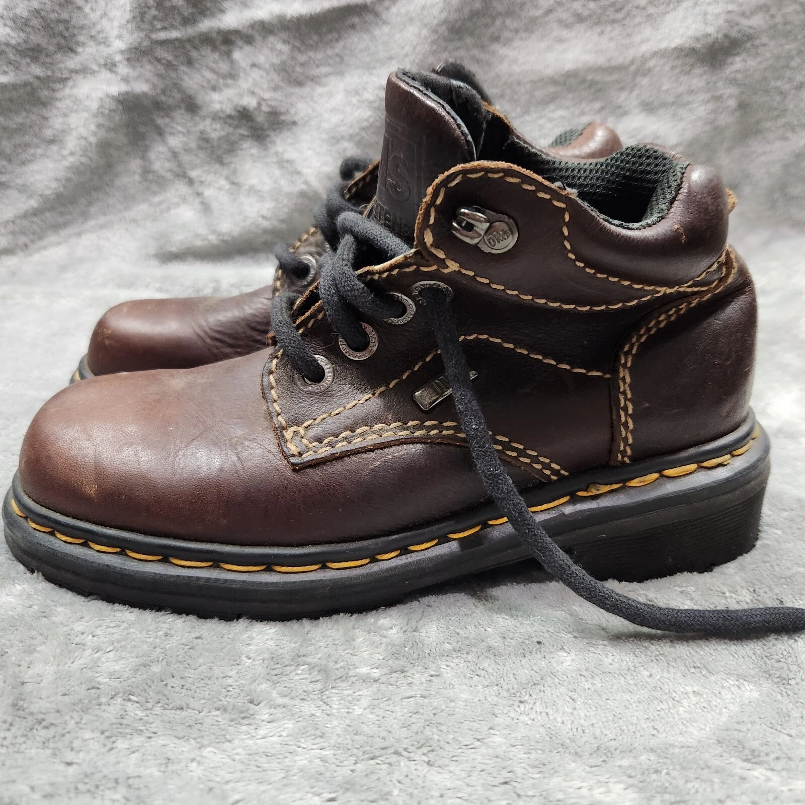 Doc Martens Boots Size 3 Brown Lace Up Air Cushioned Sole Hiking Camping