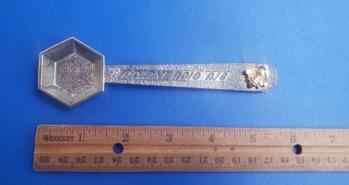 Vintage 6" silberfarben jüdischer Rosch Haschana Honiglöffel. - Bild 3 von 3