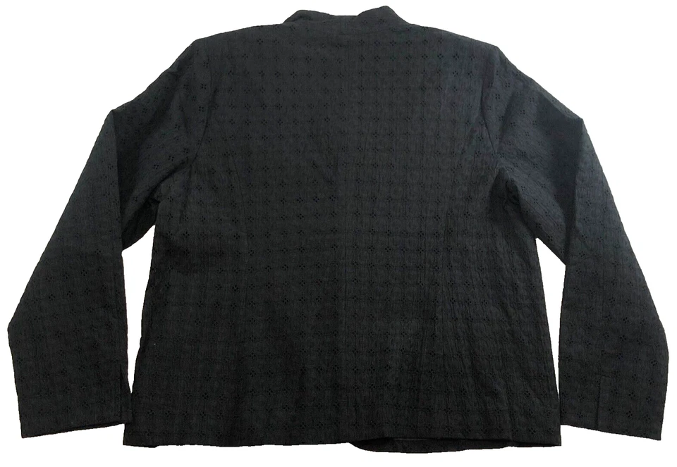 Blazer Dialogue Mujer Talla L Negro Ojales Abotonados Almohadillas para el Hombro Forrado Nuevo con Etiquetas Foto 4 de 4