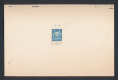 RARE BOLIVIA STAMPS 1920 ARMS PROOFS, 10 ABN ARCHIVAL PROOF CARDS TO 50c, VF - 第 12/21 張圖片