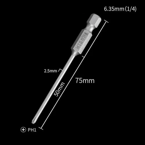1/4" Magnetisch S2 Stahl Kreuzschlitz Bit PH00 PH0 PH1 PH2 Länge 50mm - 200mm - Picture 29 of 58