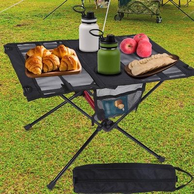 Camping Table Folding Portable 2 Carry Bag 2 Cup Holders Outdoor Hiking Fishing