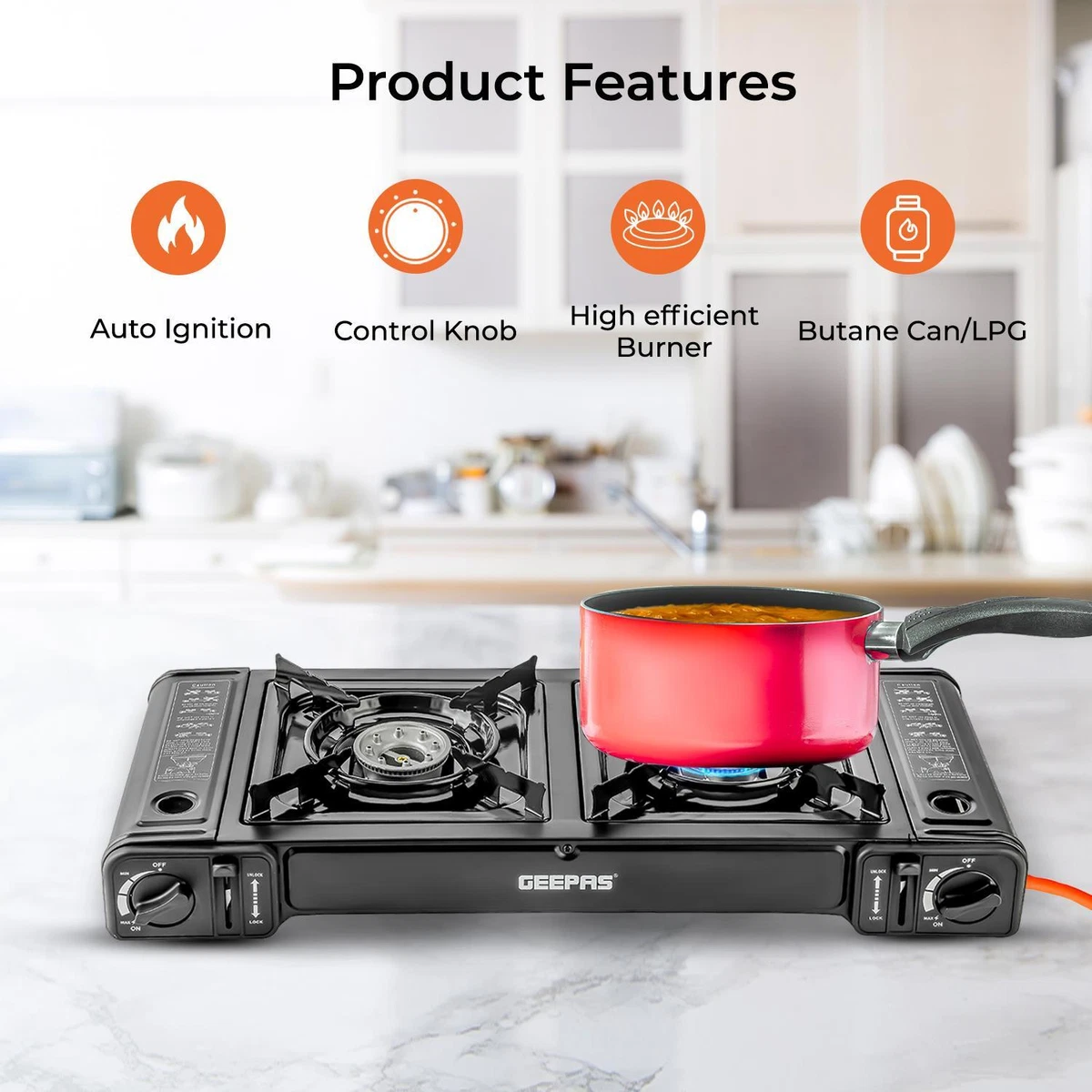 Portable Camping Gas Stove Butane Gas Bottle Canister Outdoor BBQ Double  Burner | eBay