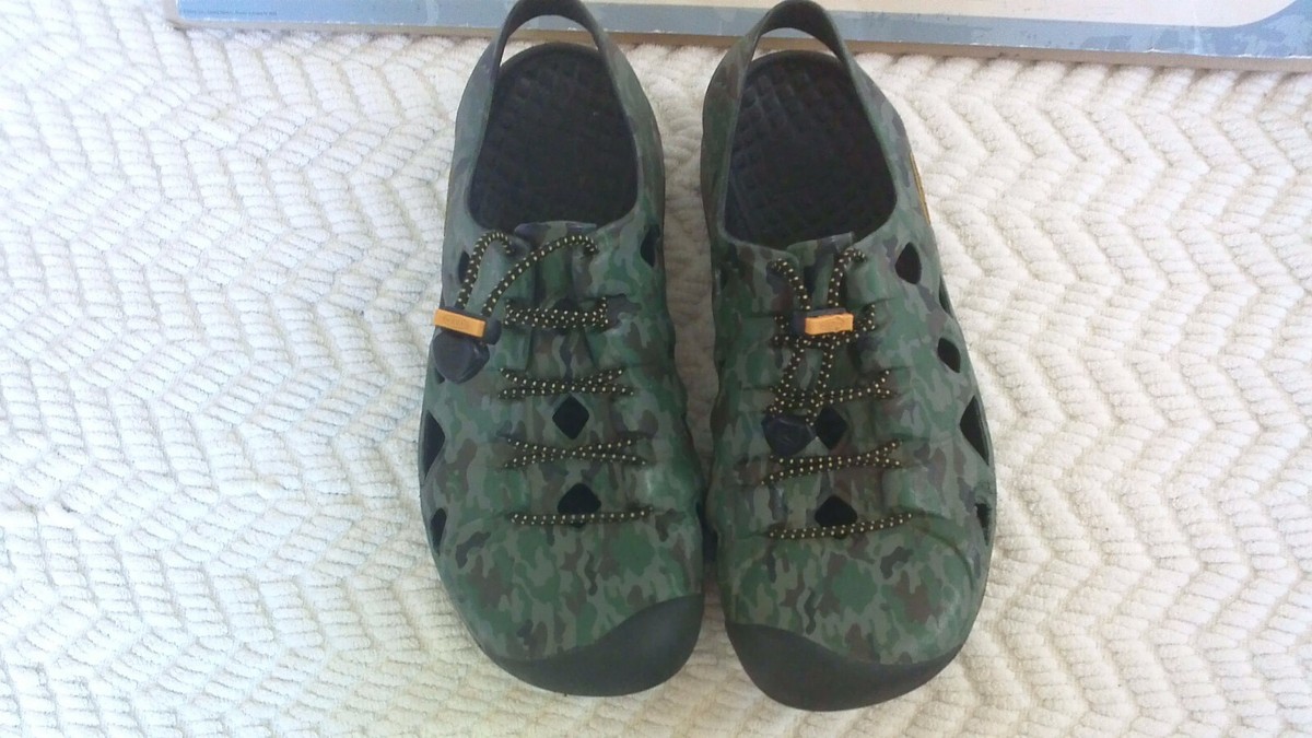 Keen Camo Green Slip On Rubber Sandals Shoes Men