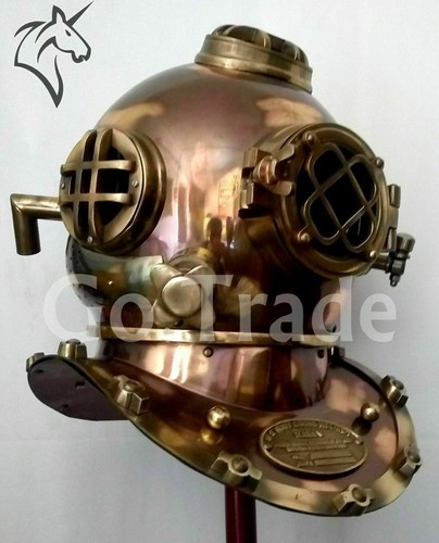 Casco subacqueo antico US Navy Mark V ottone acciaio full size marittimo - Bild 4 von 4