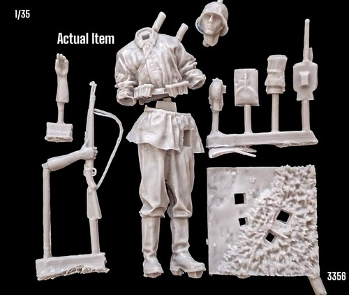 •1/35 Resin Figure German Waffen SS Soldier Standing w 98K Rifle Model Kit 3356 - Picture 5 of 5