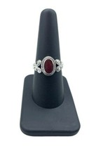 NF Oval Carnelian with Accents Thailand 925 Sterling Silver Ring Size 8
