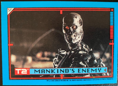 Autocollant Terminator 2 1991 Topps #41 puzzle ennemi de l'humanité - Photo 1/2