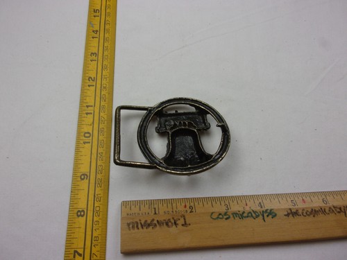 Liberty Bell patriotic belt buckle vintage metal - Picture 2 of 2