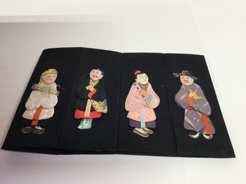 Vintage Chinese 3D Figures Tissuebox Cover Holder Cloth Handmade Hong Kong 6” - Picture 8 of 9