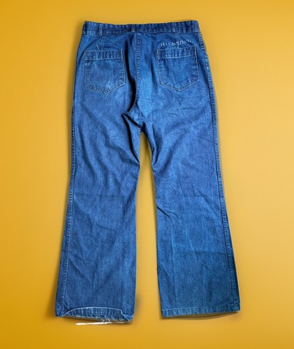 60s/70s US Navy Seafarer Wide Leg Flare Jeans.34/31.5”stenciled.talon 42 - Picture 3 of 11