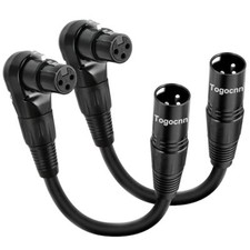 2pack Xlr Microphone Extension Cable Adapter 0.6 Feet 90 Degree Xlr Female To St