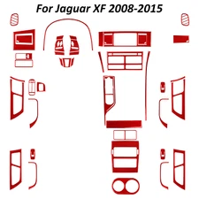 48Pcs Red Carbon Fiber Full Kits Interior Cover Trim For Jaguar XF X250 2008-15