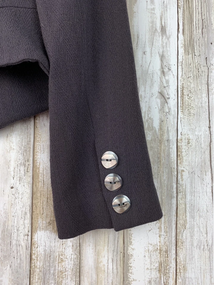 ZION Collections Short Blazer Dark Gray Wool Blend USA 4 S Small Vintage VTG - Image 3 of 4