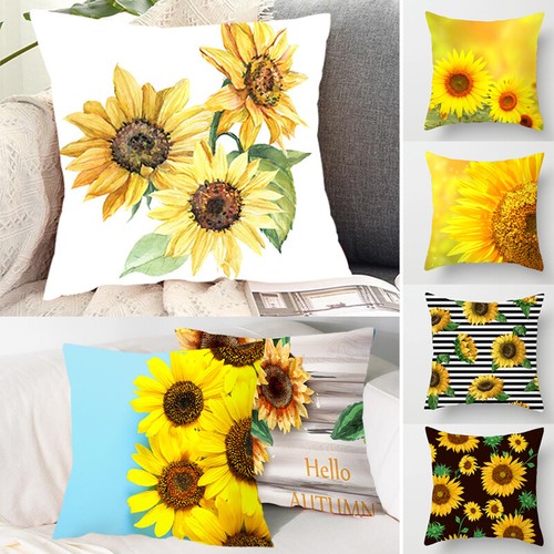 45x45cm Sunflower Pillowcase Cushion Cover Pillow Cover Waist Home Sofa Decor - Picture 1 of 34