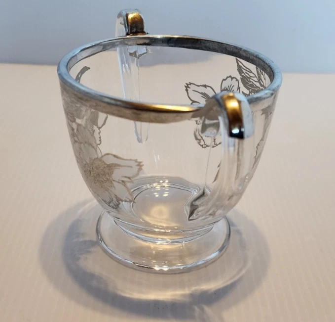 Azúcar abierto grabado Fostoria Sonata Buttercup 1935-1943 3 1/8 X 5 1/4 de colección Foto 2 de 4