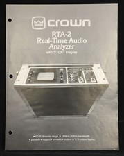 CROWN RTA-2 REAL-TIME AUDIO ANALYZER PRODUCT / SALES BROCHURE