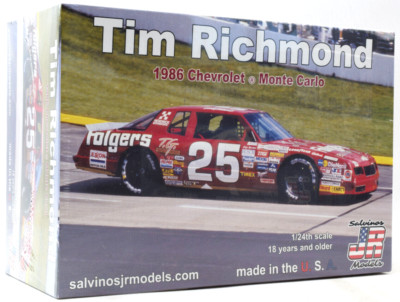 Salvinos JR Models ''Folgers'' Tim Richmond 1986 Chevy Monte Carlo 1/24 Model Kit