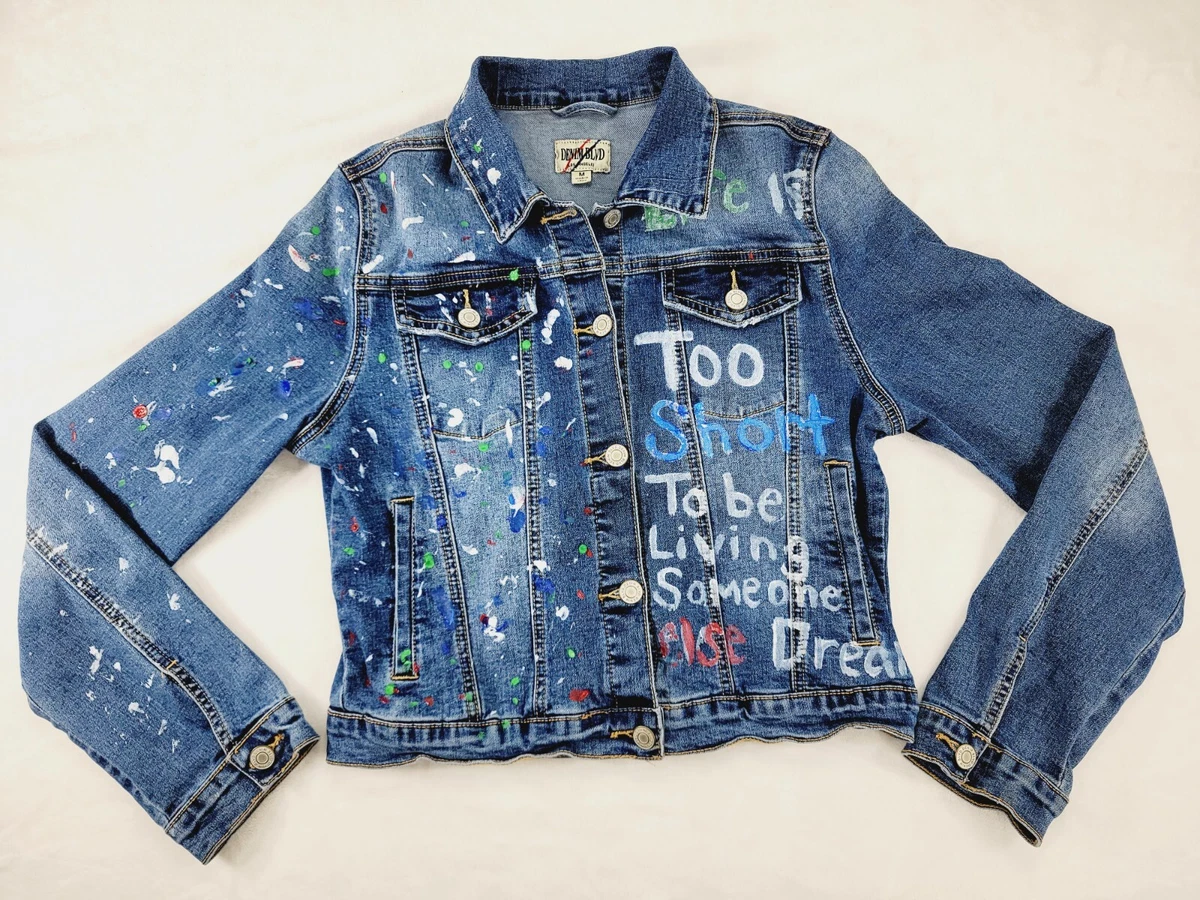 Painted blue hotsell jean jackets
