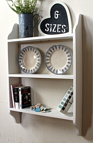 Solid Pine Traditional Wall Mounted Shelf Natural Wood Or Hand-Painted Shelving - Picture 15 of 39
