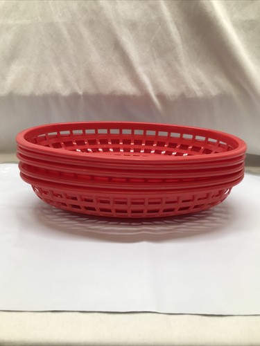 Tablecraft Red Restaurant Style Food Basket/No 1074/Set of 5/Made U.S.A./9.5”x6” - Picture 12 of 12