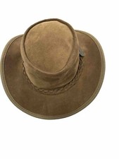 Barmah Brown Leather Hat 1016: Foldaway Bronco-Made In Australia-Size S