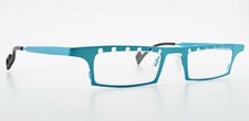 THEO BELGIUM Brille Manneken pis 39 Elly Blue Mat Gestell Metall Eckig c2009