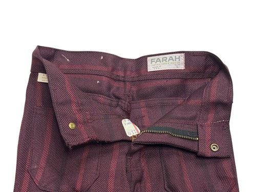 Vintage NWT Farah Custom Stripe II Slim Flare Pants Size 6 Slim Maroon #452 780 - Picture 5 of 14