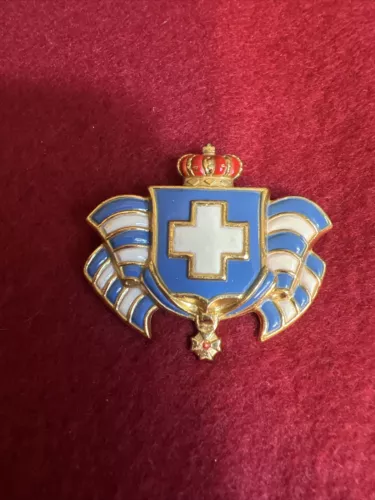 Vintage Brooch - ACCESSOCRAFT Patriotic Pin WWII Official Greek War Relief